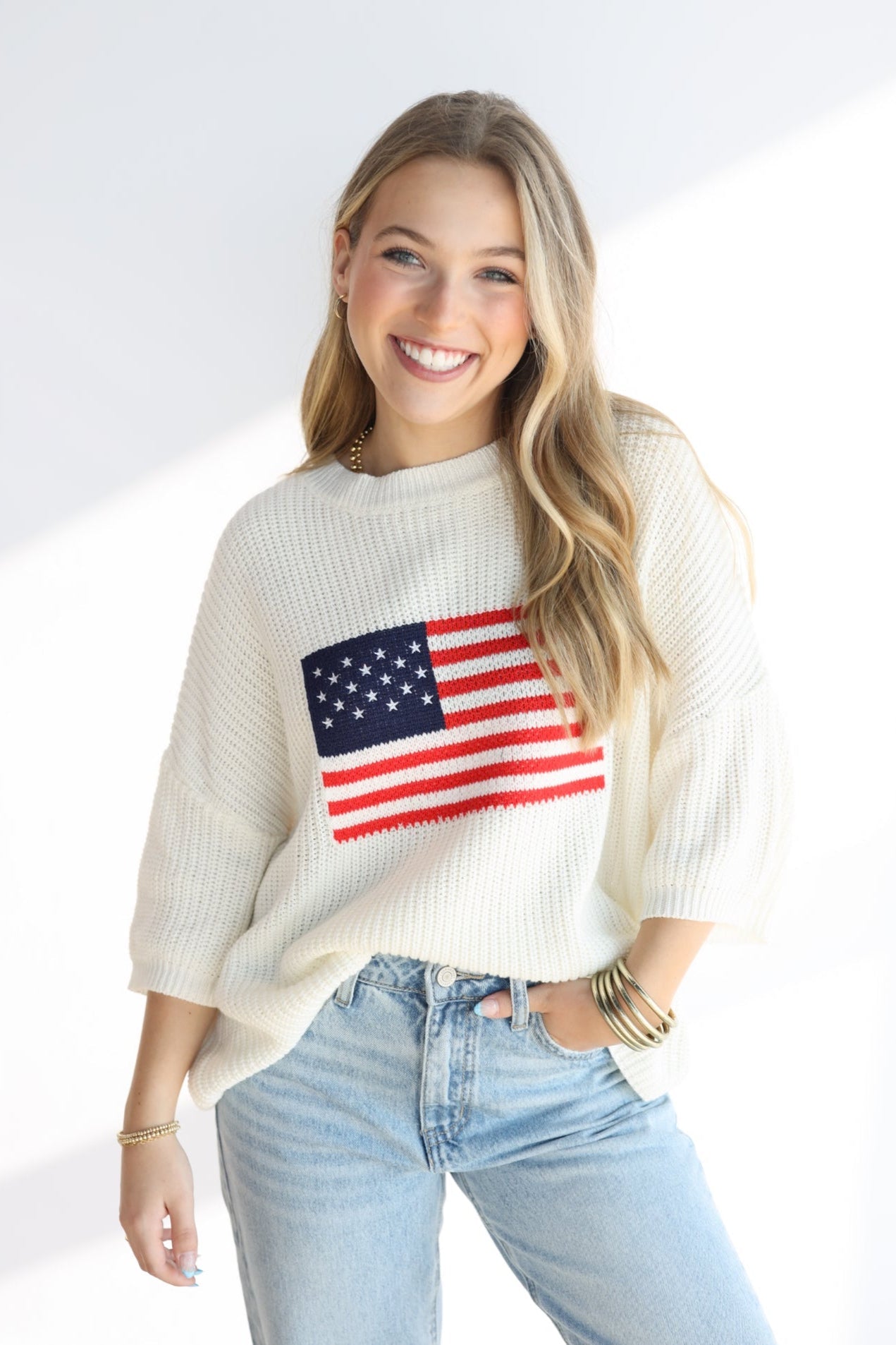 FLAG PRINT SWEATER