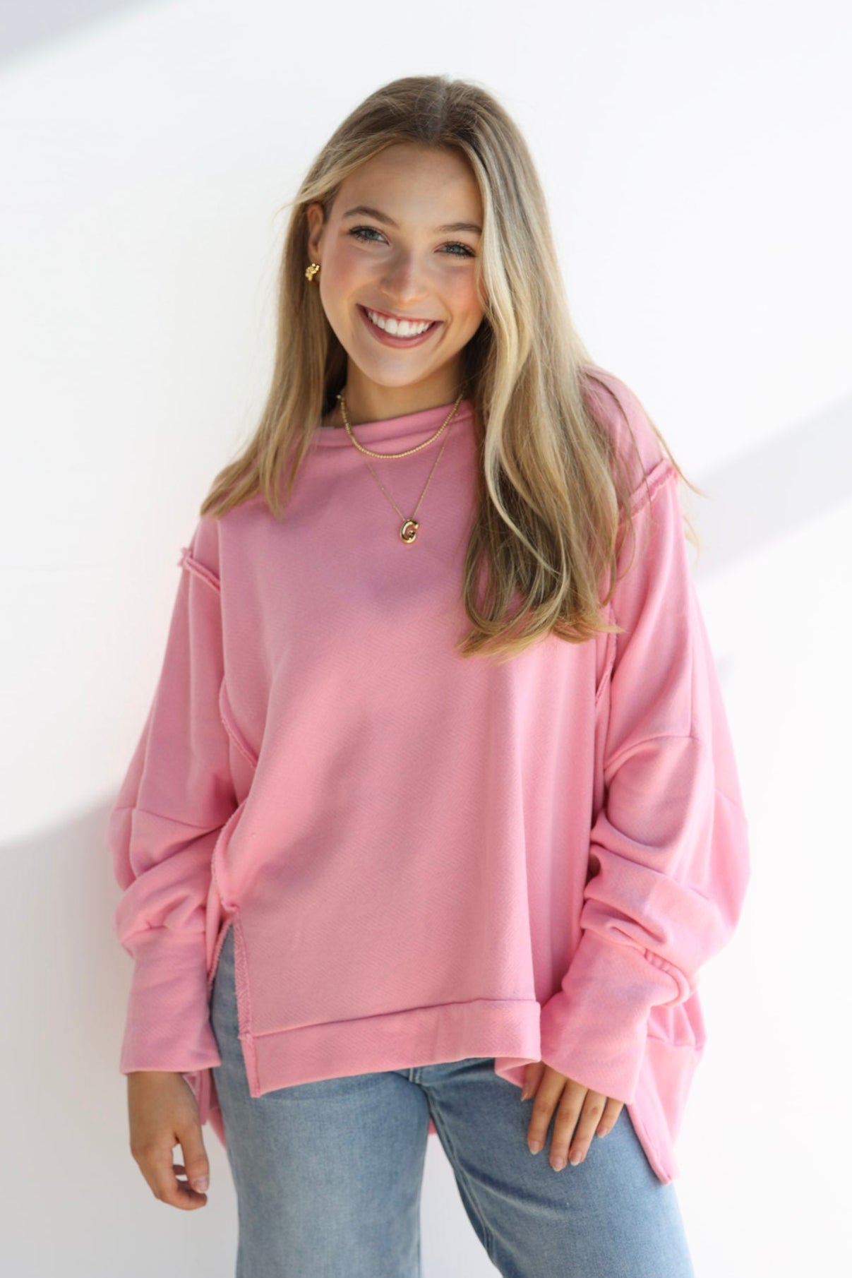 RAW EDGE HI-LOW TERRY TOP
