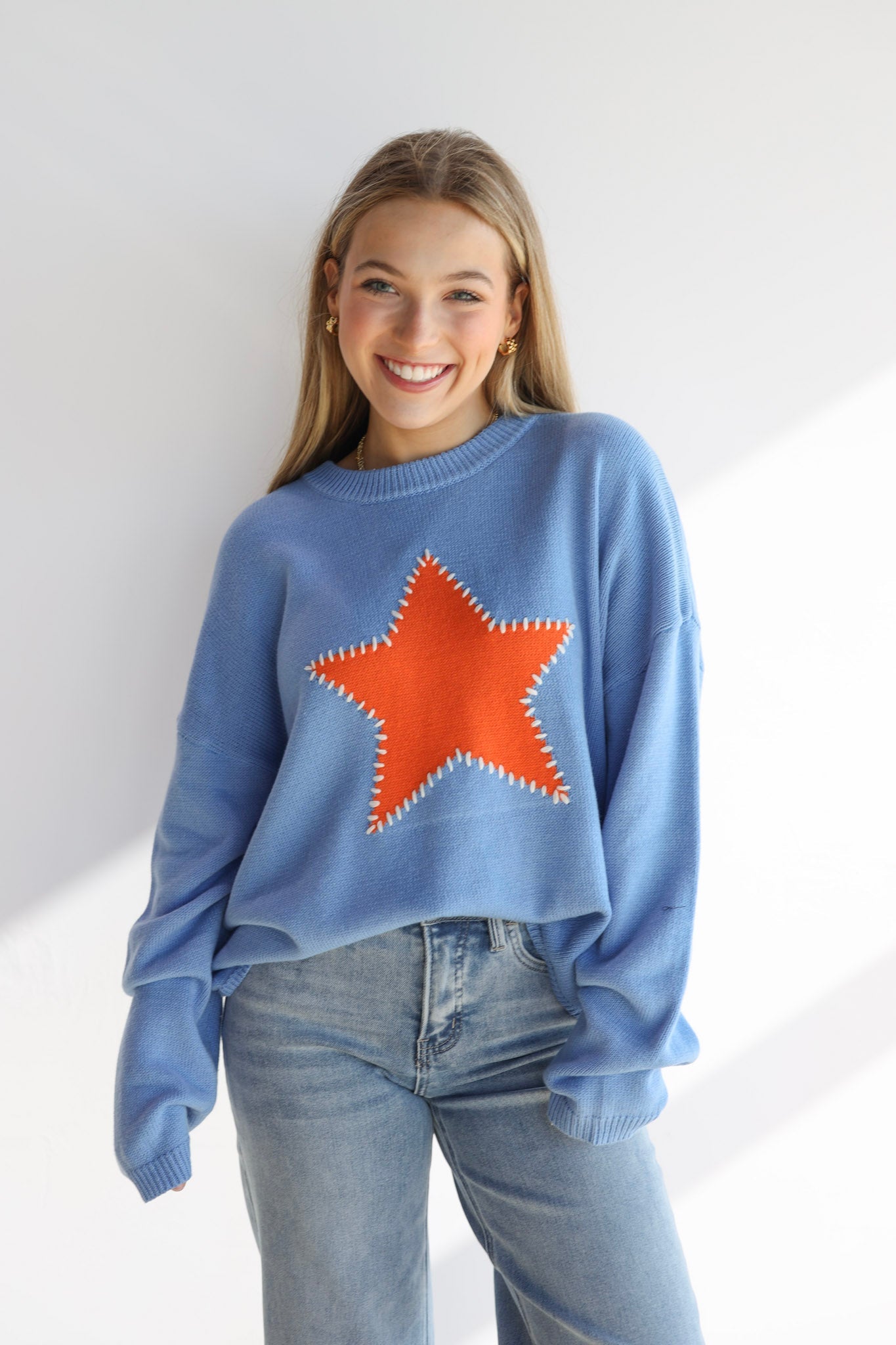 STITCHED STAR SWEATER