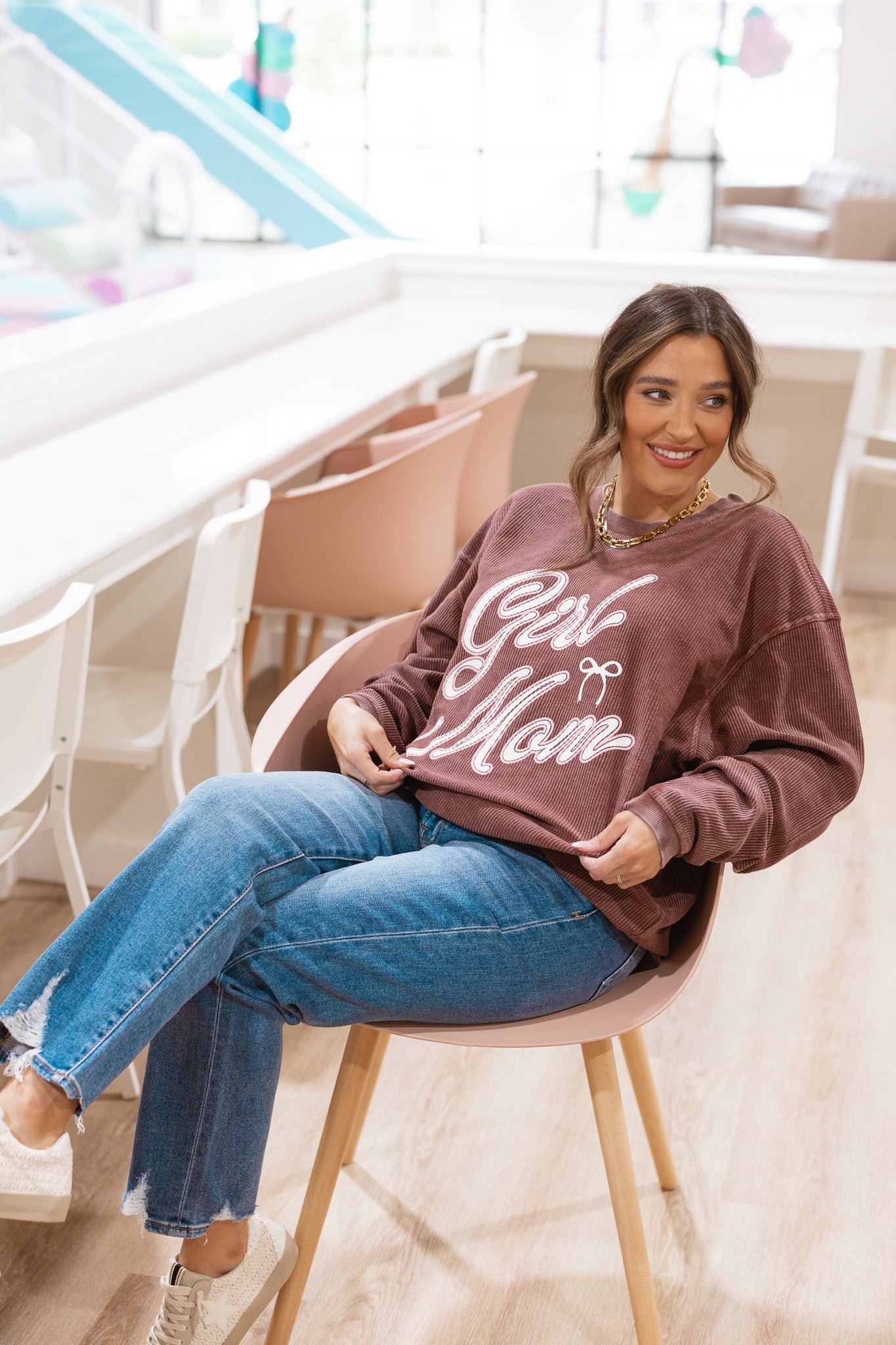 GIRL MOM CURSIVE CORD