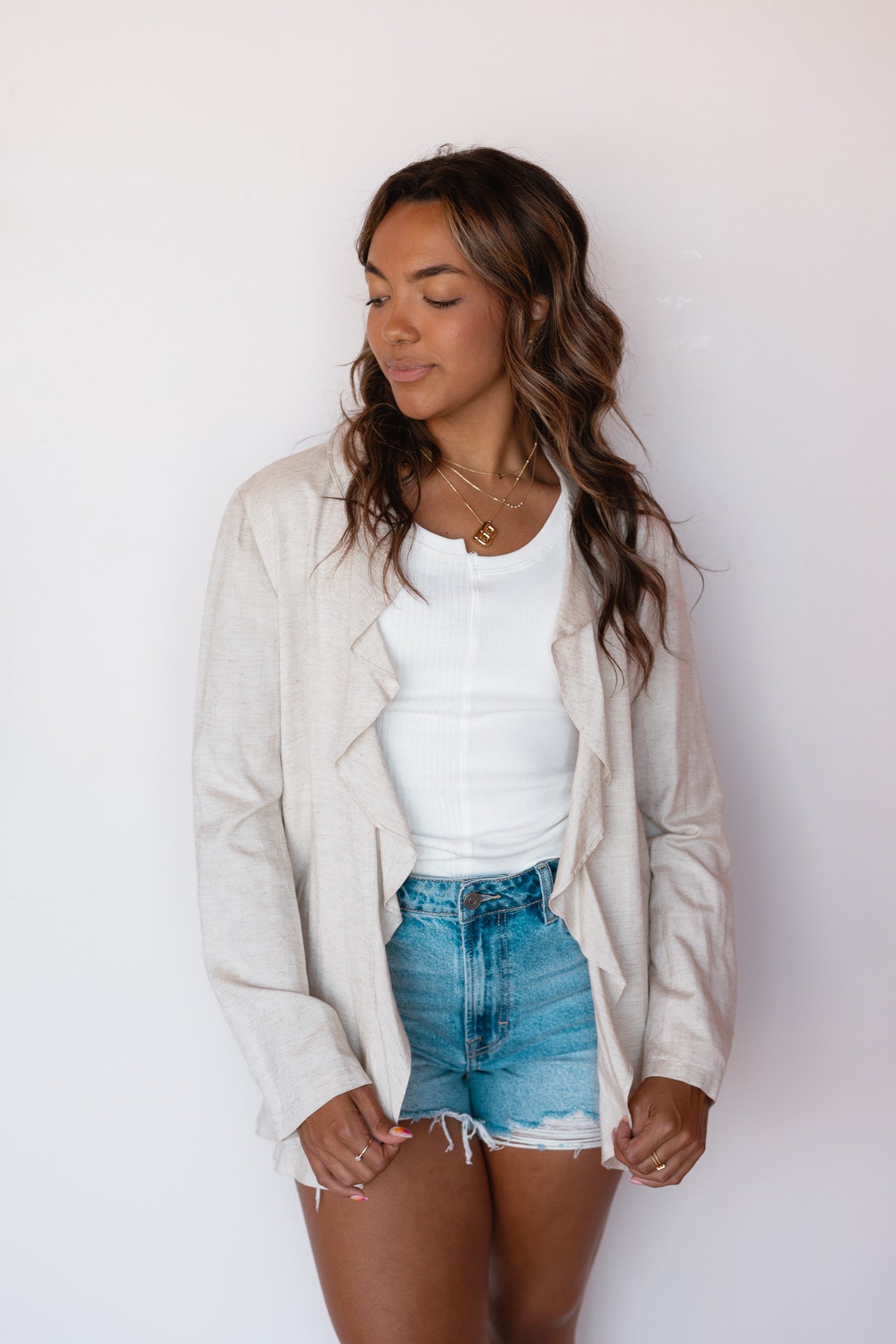 RUFFLE HEM DRESS JACKET
