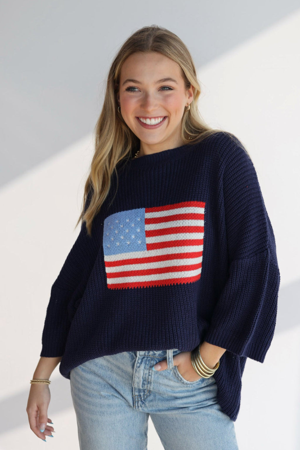 FLAG PRINT SWEATER
