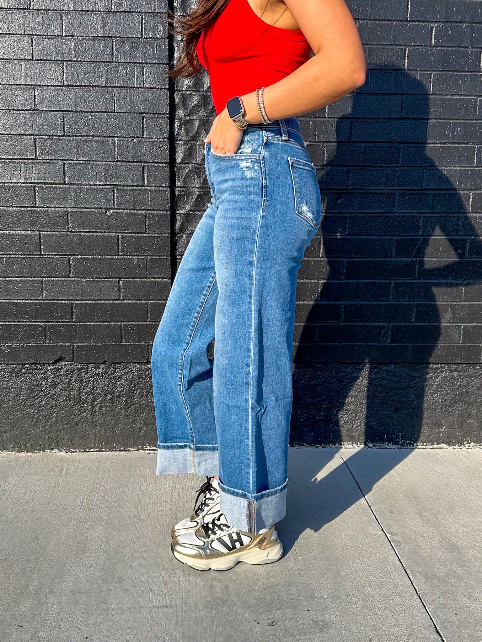 MOORLAND HIGH RISE CUFF JEAN